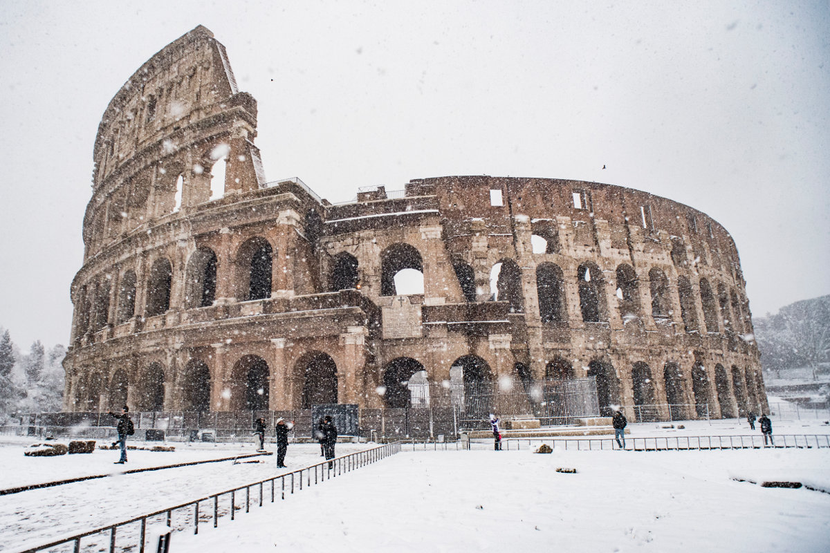 Tour a piedi Roma imbiancata